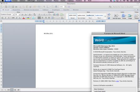 MS Office 2011, oct. 2010 MS Office 2011